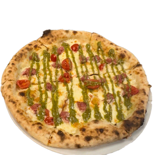 Pizza Pesto si Salsiccia che Cornicione