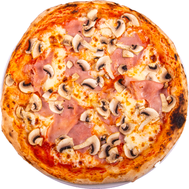 Pizza Prosciutto e funghi che Cornicione