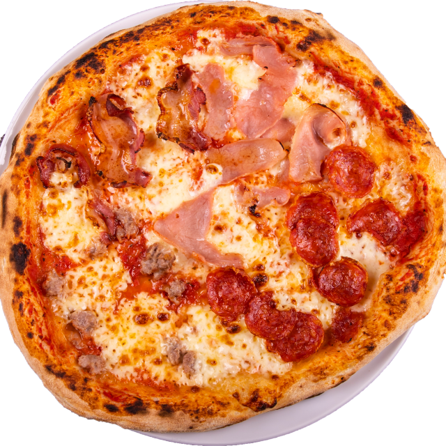 Pizza Quattro carni che Cornicione